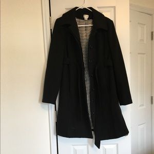 BLACK MATERNITY PEA COAT